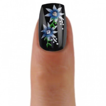 Airbrush Tips MyNails Black With Blue Flowers 20buc Thumb 3