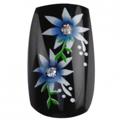 Airbrush Tips MyNails Black With Blue Flowers 20buc Thumb 2