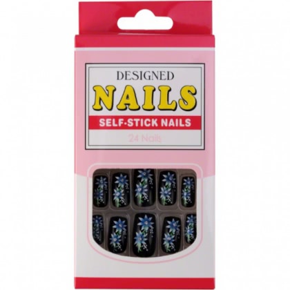 Airbrush Tips MyNails Black With Blue Flowers 20buc